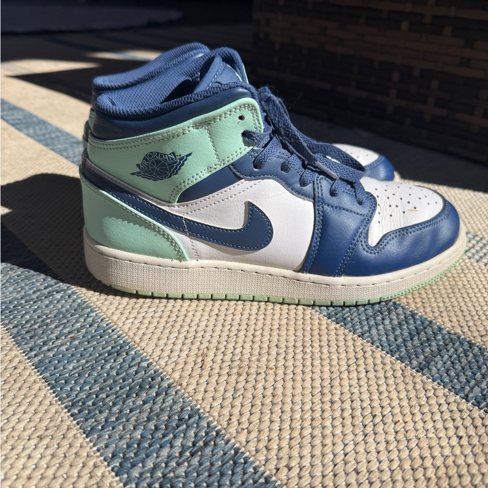 Nike Air Jordan Mid - Navy, White, and Mint